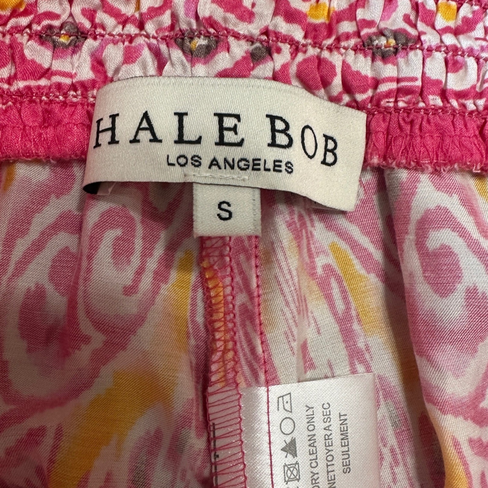 Hale Bob Wide Leg Silk Blend Palazzo Pants Small Paisley Ikat Resort Boho Beach