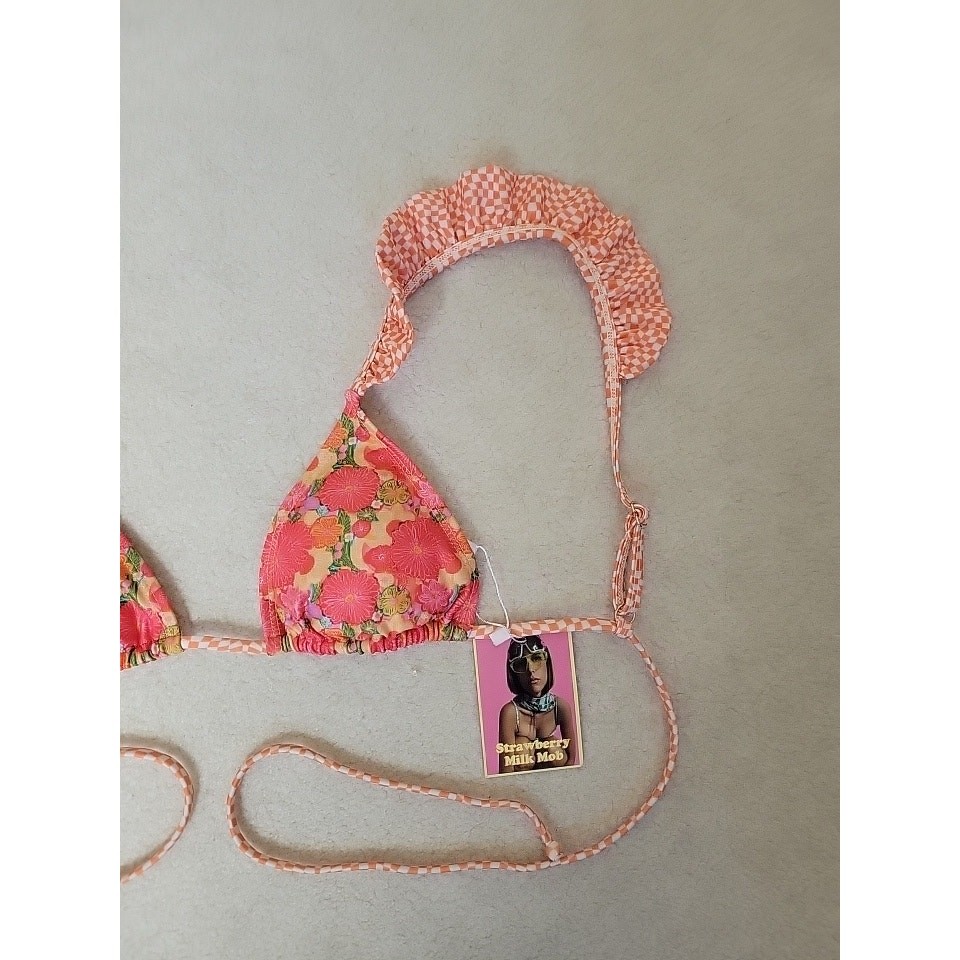 NWT Strawberry Milk Mob Size M Citrus Kiss Bikini Top Swimwear Beach Summer