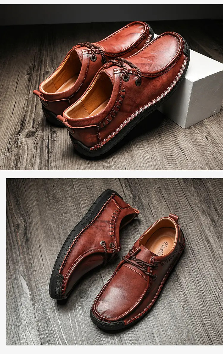 Men’s Vintage Round Toe Lace Up Loafers Formal Driving Causal Flat Heels Shoes