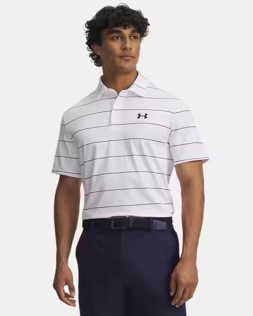 Tall Sizes🔥Under Armour Mens Polo Playoff 3.0 Printed Golf Shirt Marine Olive