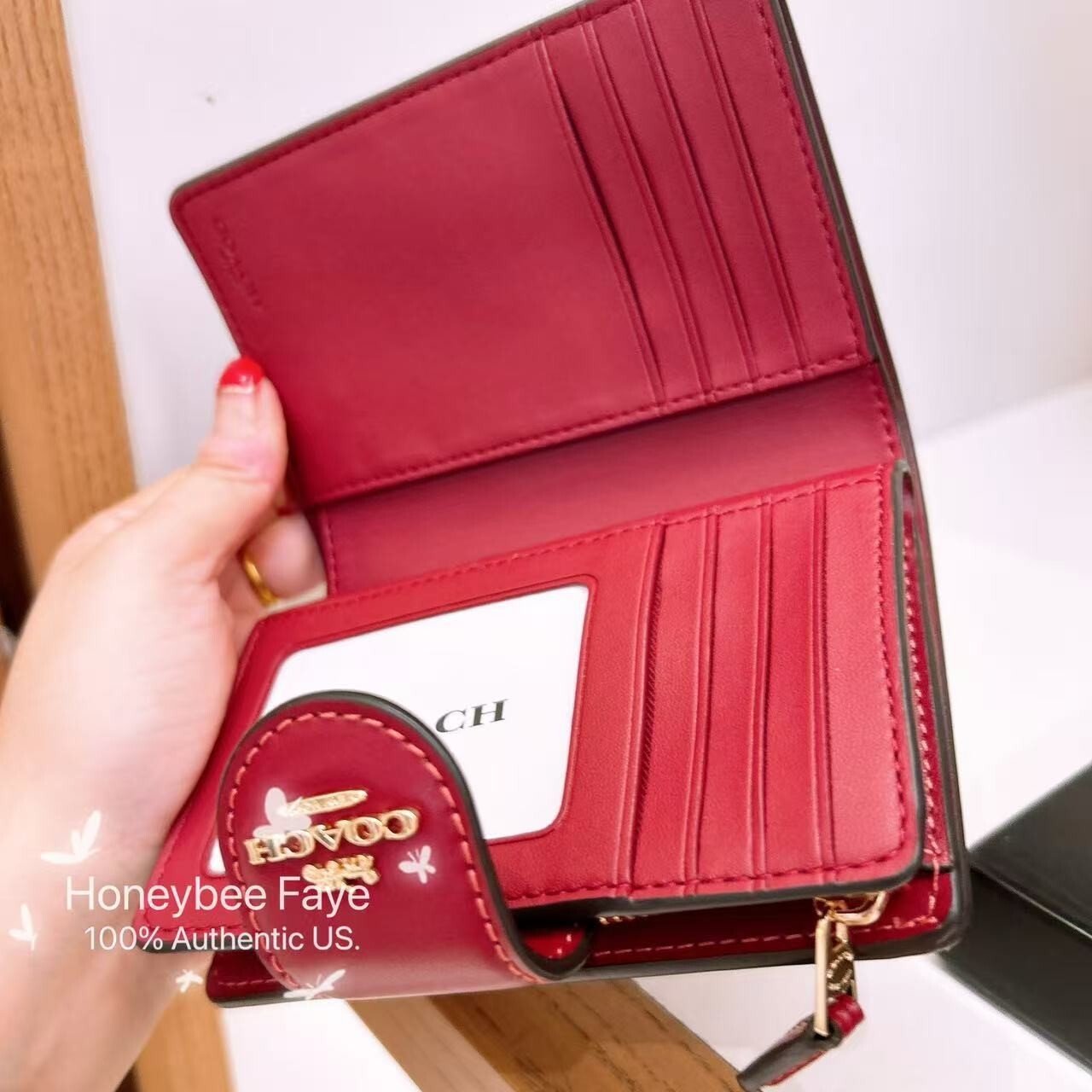 NWT Coach Medium Corner Zip Wallet With Cherry Print CZ342/CZ762 🍒