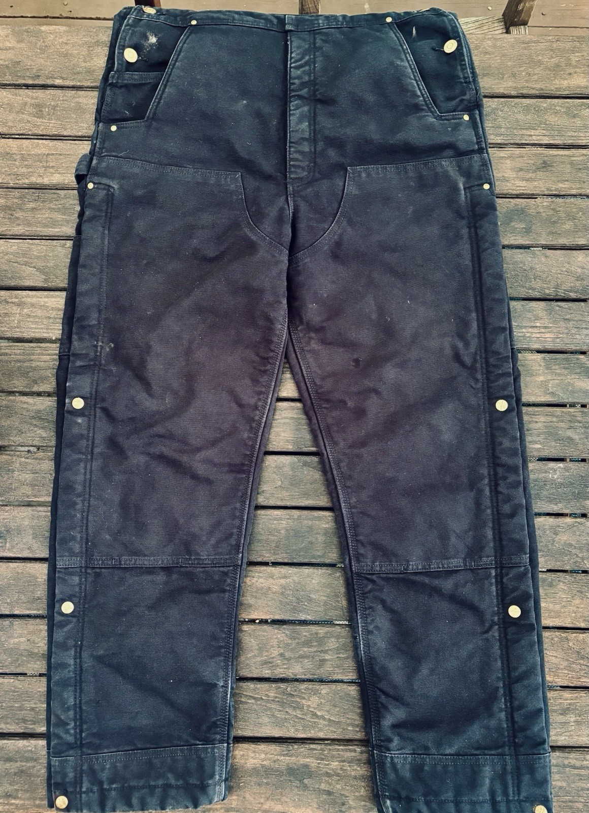 Carhartt Men’s Bib Overalls 104393 Black Size M Work Pants Overalls Insulated