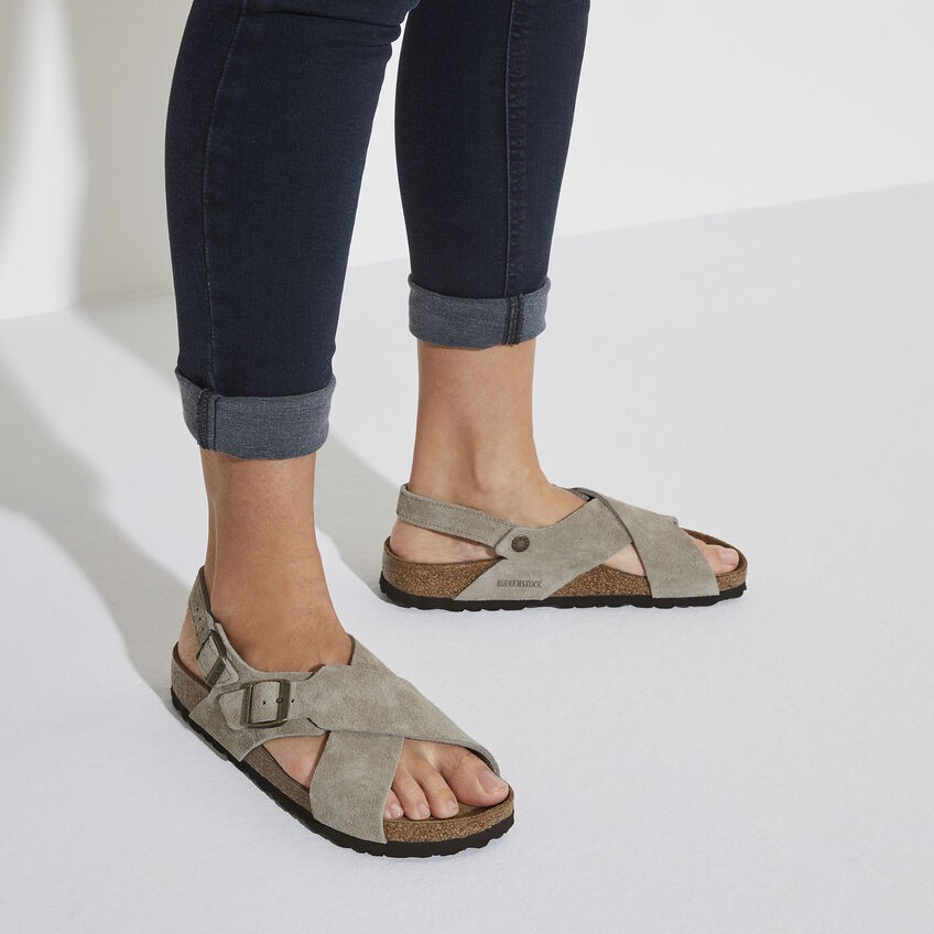 BIRKENSTOCK TULUM SFB SUEDE TAUPE WOMEN’S SANDALS MEDIUM/NARROW WIDTH SOFT FOOTB