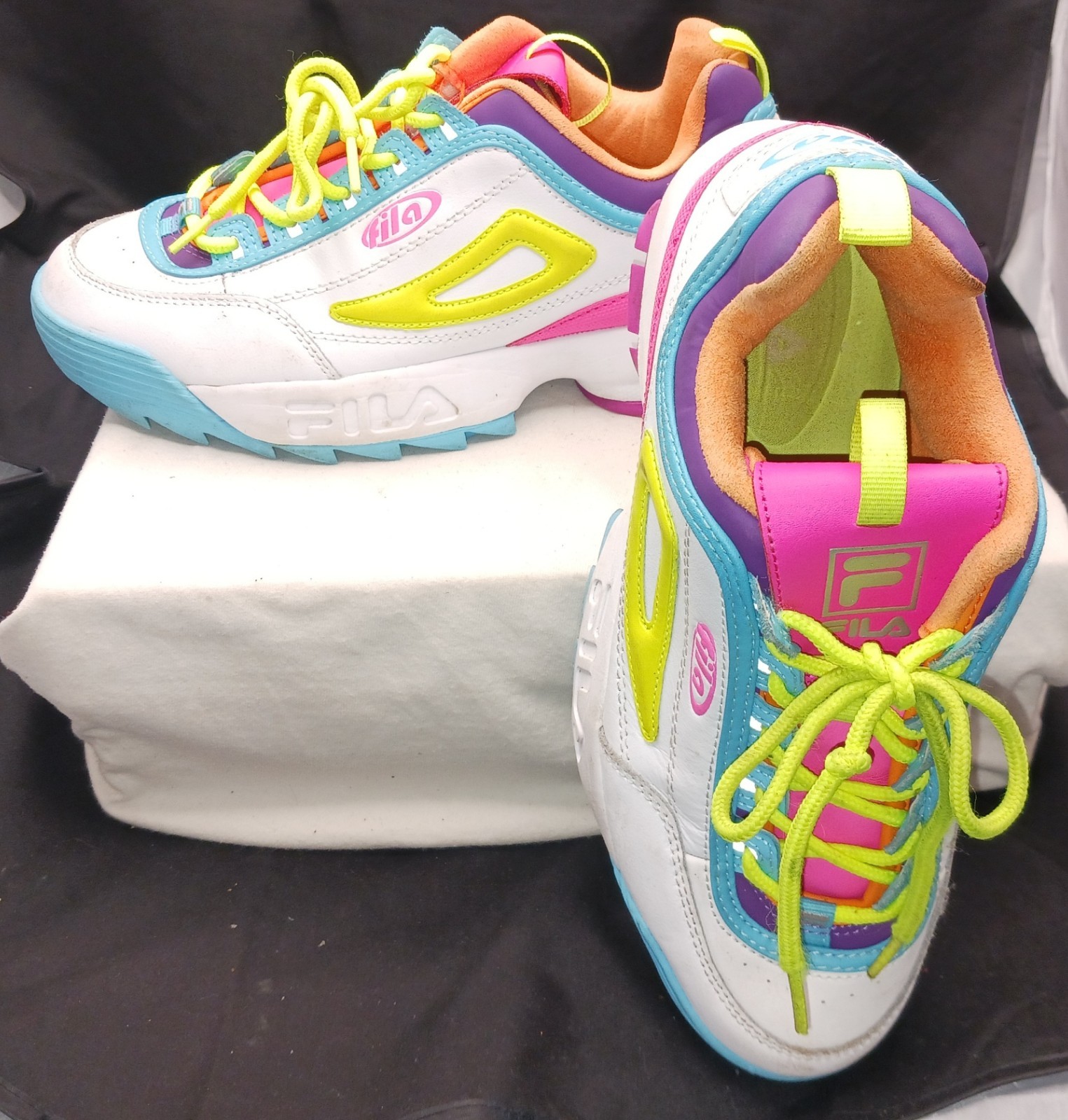 Fila Disruptor Athletic Sneakers Womens Size 10 Shoes Summer Spectrum Colorway