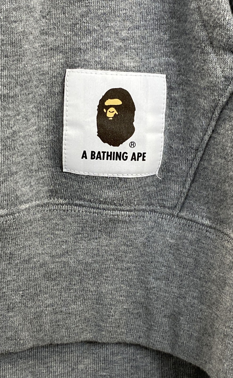 A Bathing Ape College Logo Pullover Hoodie Gray Bape Ape Head Size M