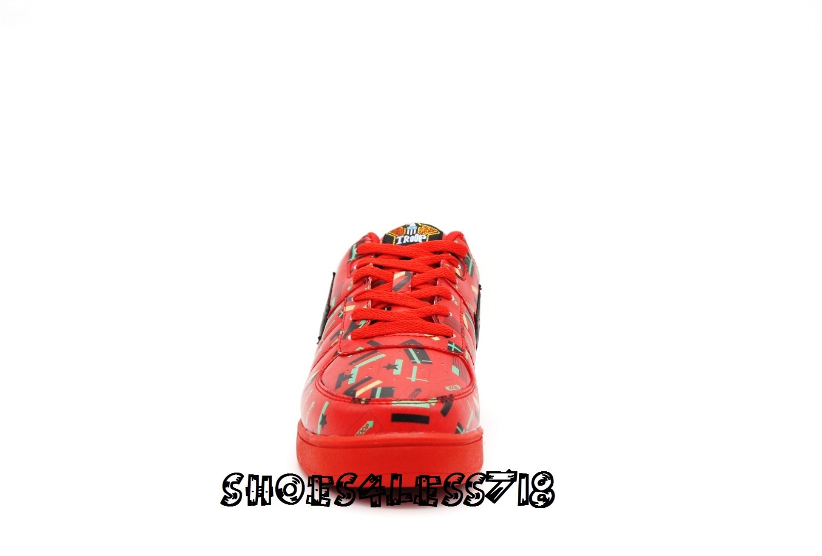 NEW TROOP CROWN LIMITED EDITION OLD SCHOOL VINTAGE RED FLAG LOW TOP SNEAKERS