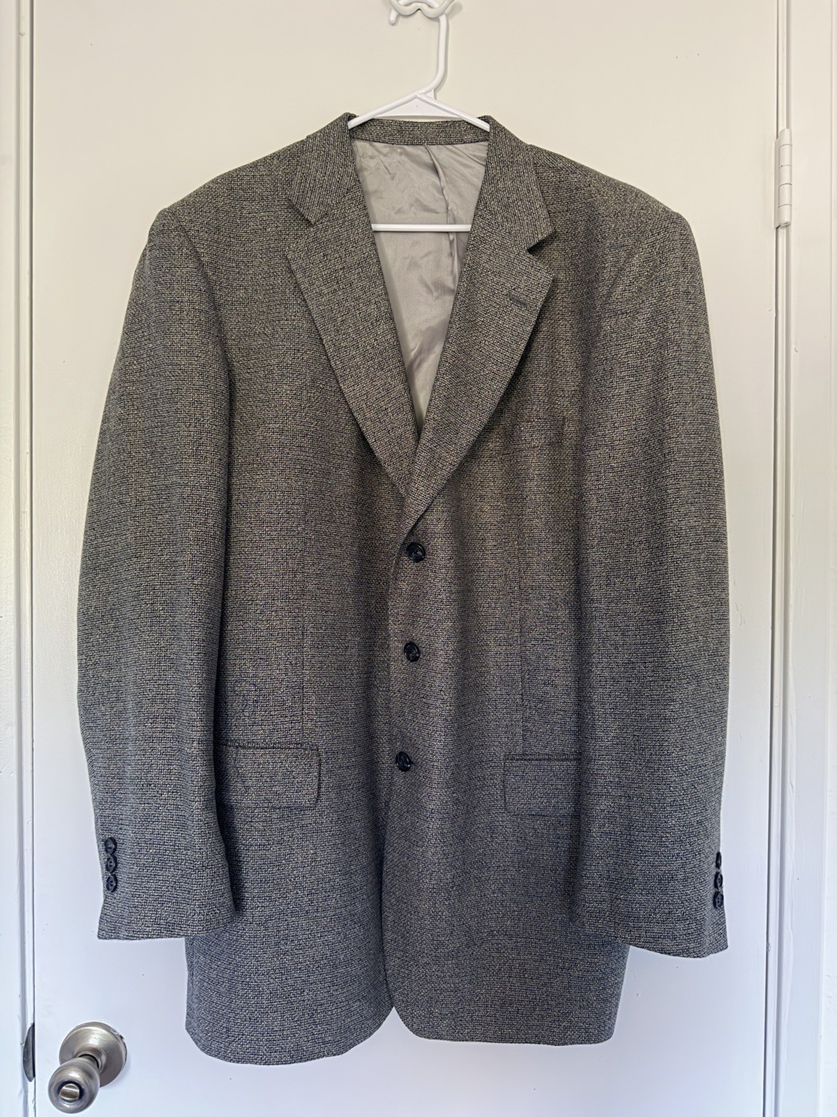 Givenchy Monsieur Blazer 46L Gray Wool Silk Sport Coat 3 Button Made in Italy