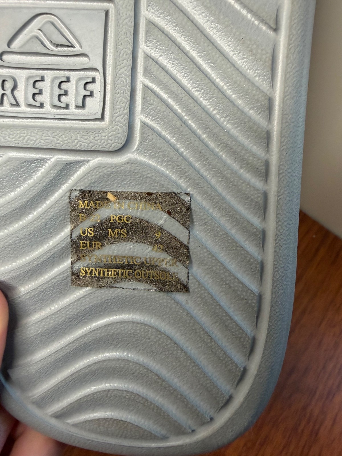 Reef One Fanning Men’s Flip-Flop Sandals Size 9 Black/Grey