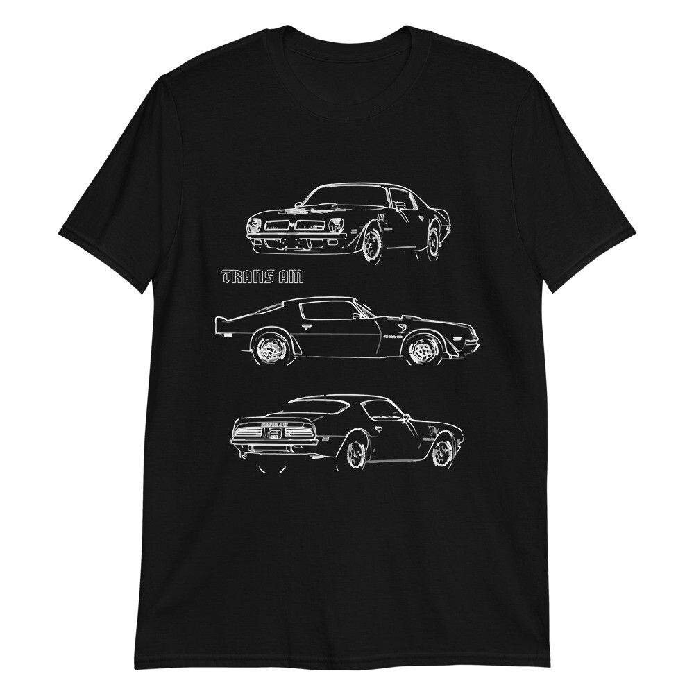 1974 Trans Am Firebird Muscle Car Sketch Art Short-Sleeve Unisex T-Shirt