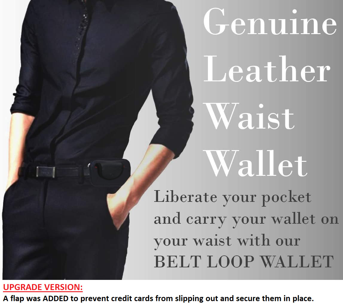 RFID Belt Loop Wallets for Men – Minimalist Genuine Leather Money Carrier Clip
