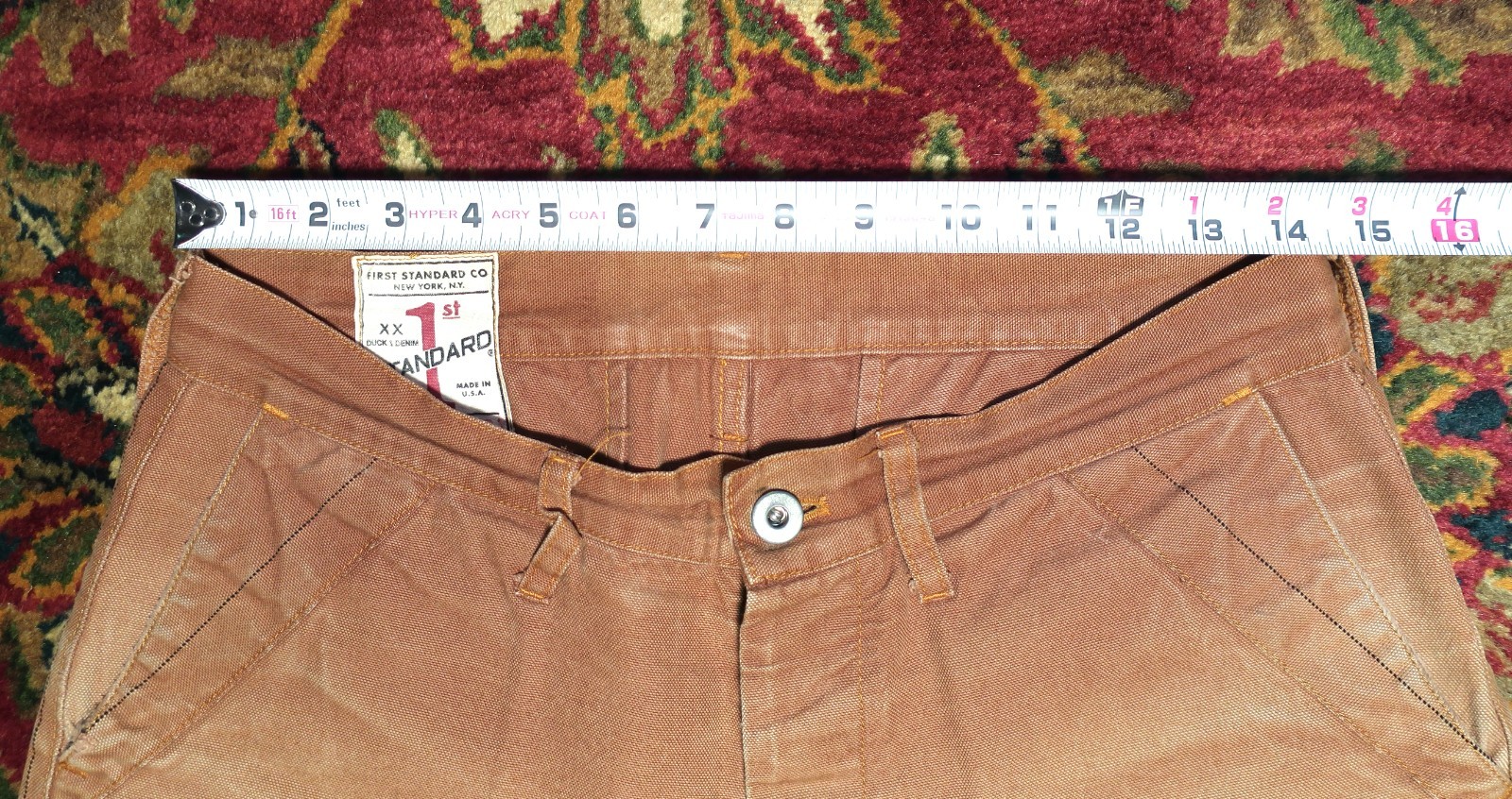FIRST 1st STANDARD CO. Men’s Jeans Size 30×30 XX. Duck & Denim. NYC. Cond: Good