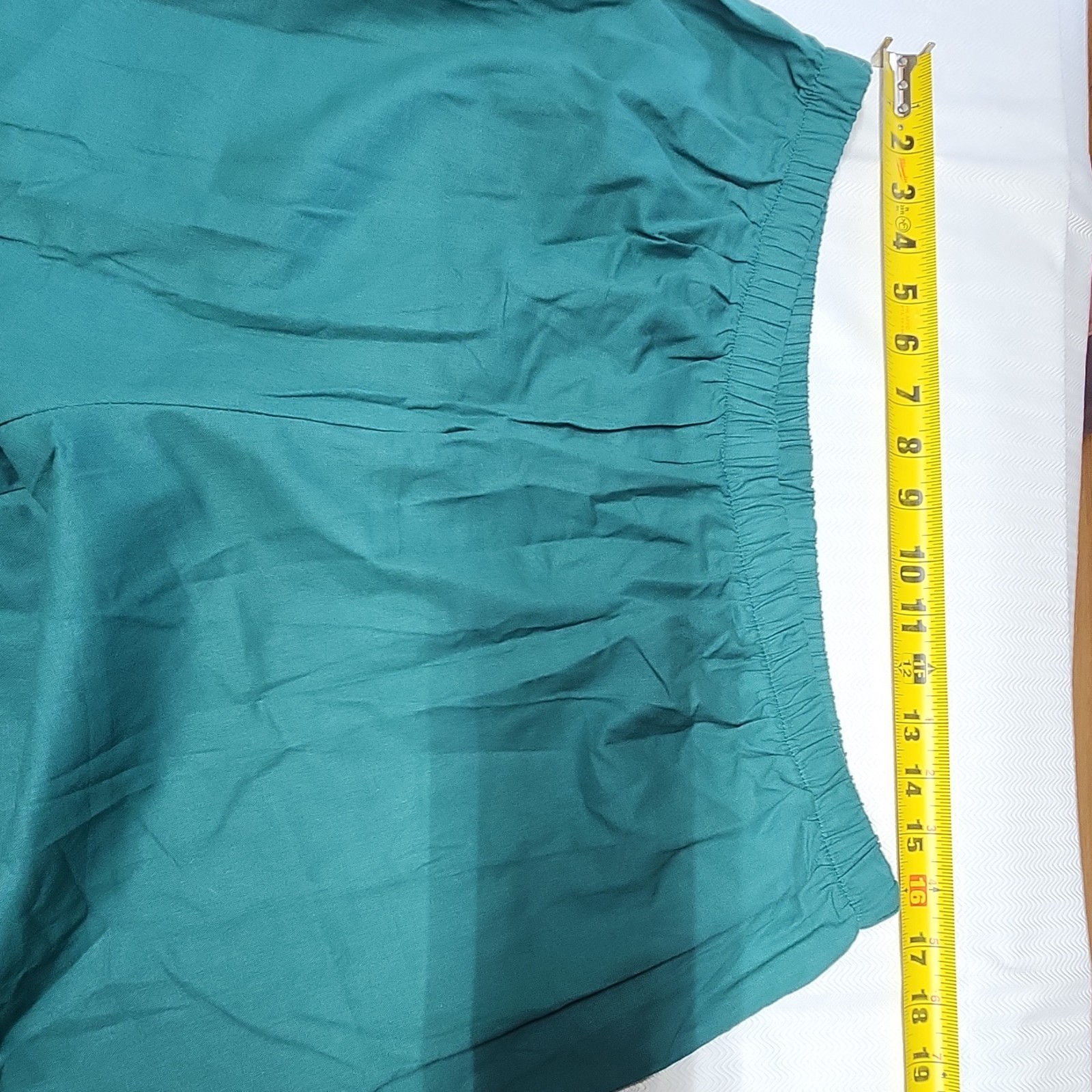 Unisex Green Solid Medical Scrub Set Top & Pants XXL Cotton Blend Woven