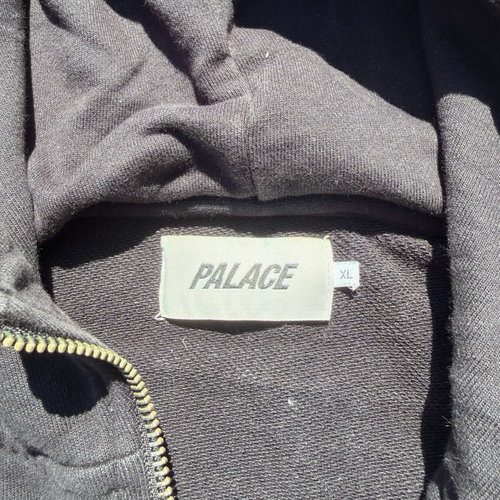 Palace Tri-Ferg Logo Half Zip Heavyweight Black Hoodie Size XL