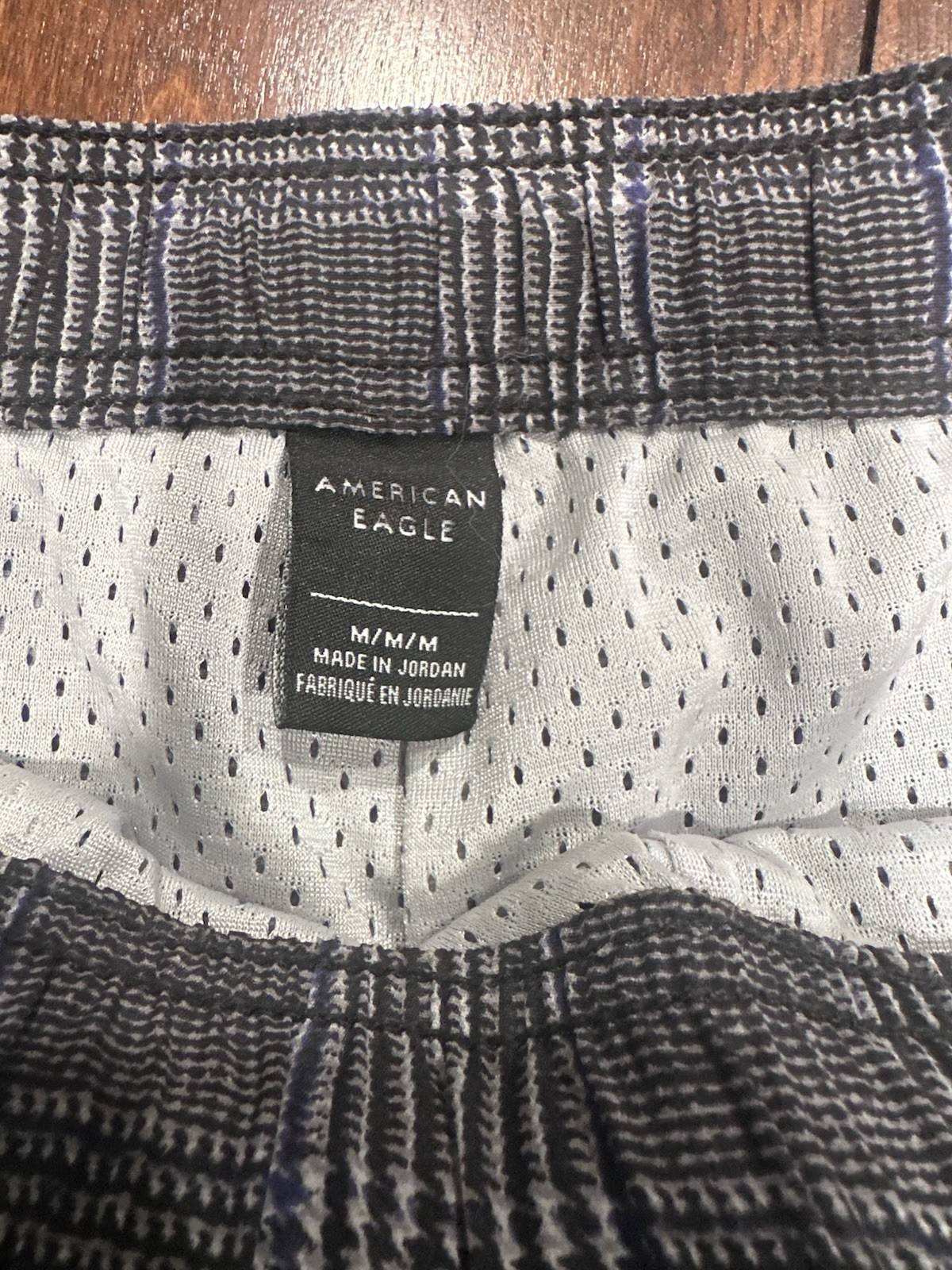 American Eagle Joggers Large Checkered Gray Casual Outdoor Active Unisex Pants