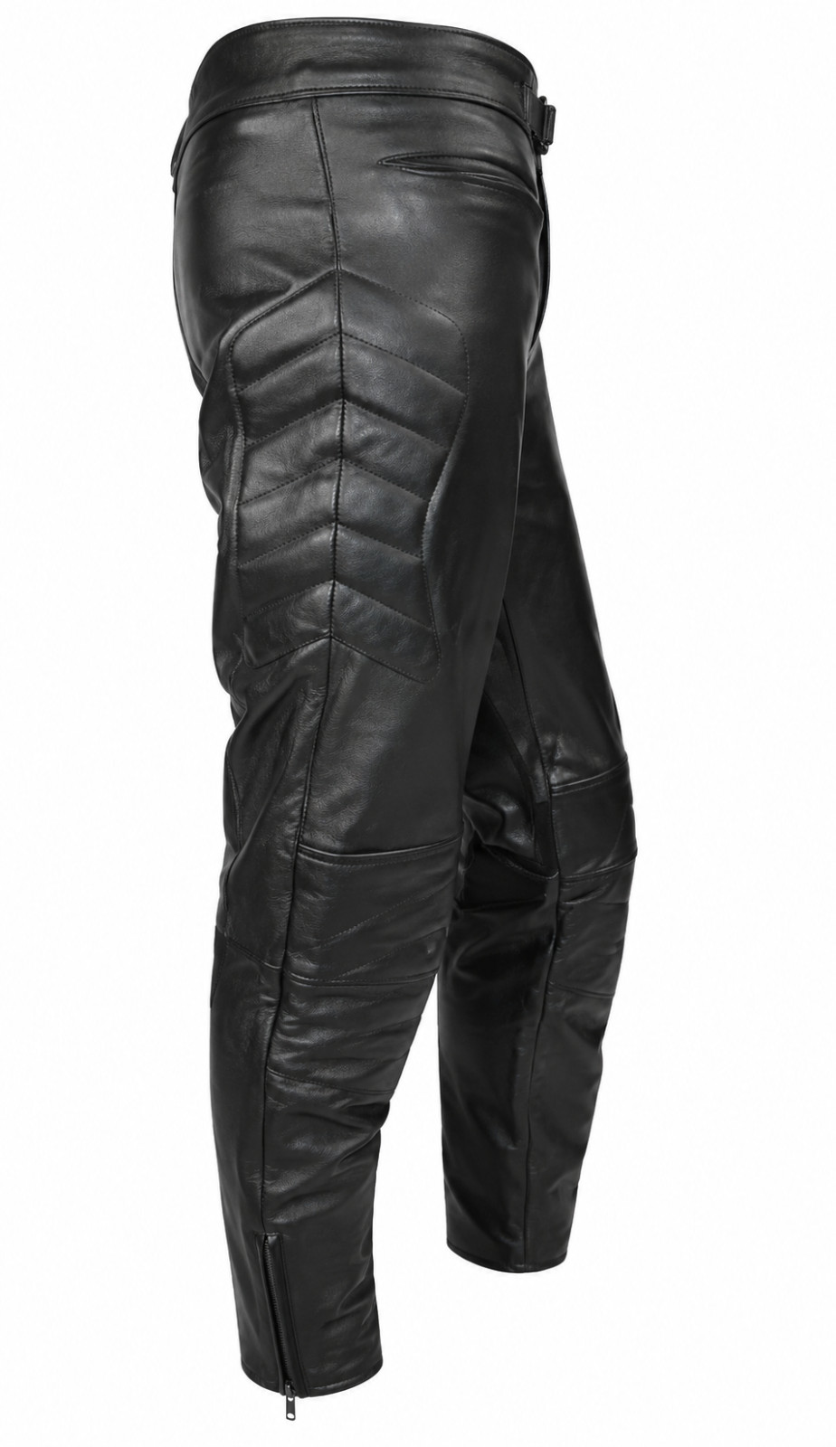 Mens CE Armoured Motorcycle Black Biker Leather Trousers Motorbike Jeans Pants