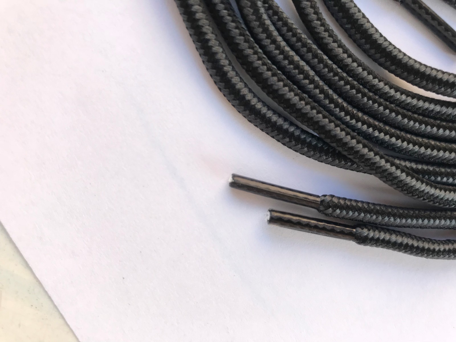 3 pair Black gray round boot laces shoelaces for hiking walking work boots shoes