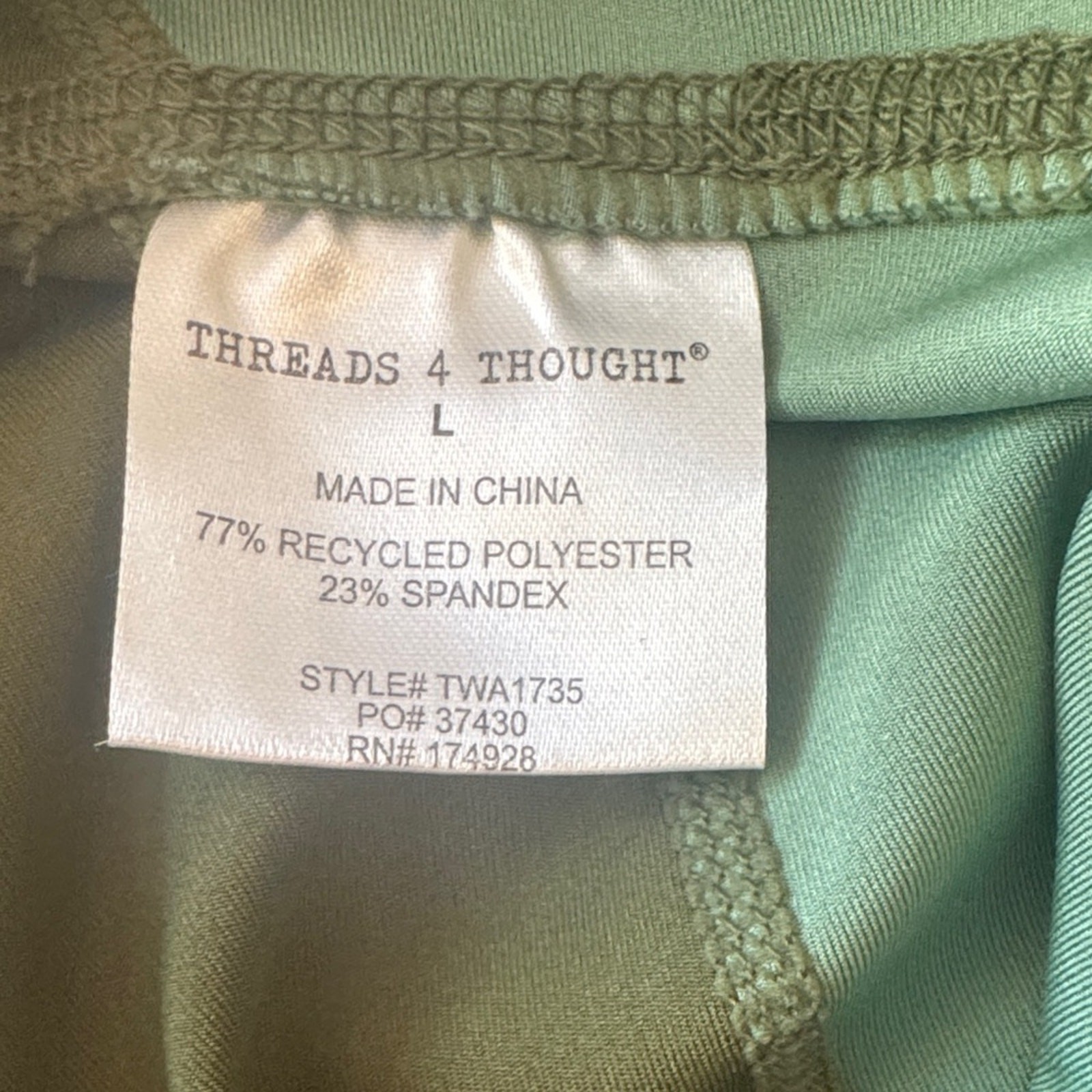 Threads 4 Thought Colorblock Sports Bra Leggings Set Large Green