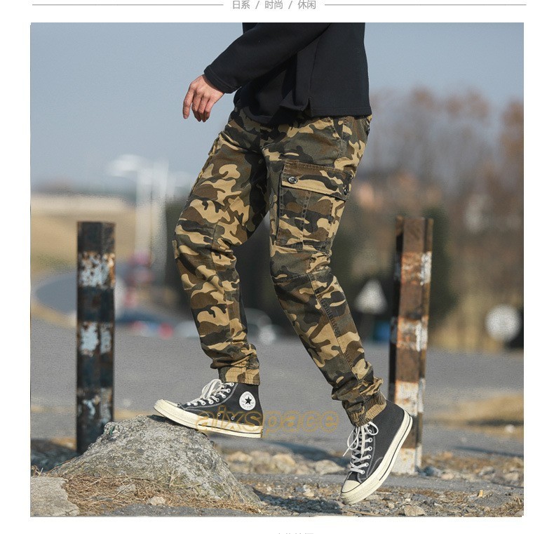 Men’s Casual Long Pants Cargo Cotton Spring Camouflage Outdoor Sport Trouser Hot