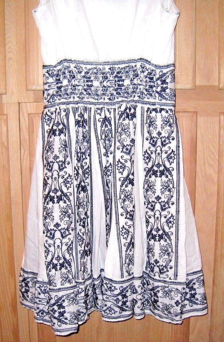 Sophie Max Studio 5B05C65 Ivory Black Embroidered Fit & Flare Pleated Dress $148