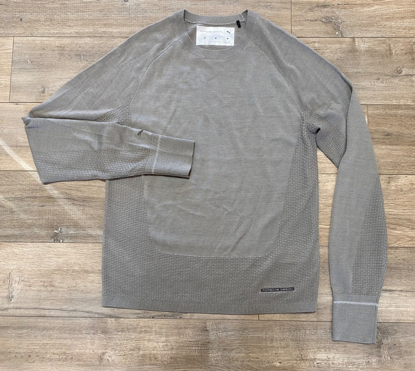 Puma X Porsche Design Wool Sweater Pullover Mens M Gray Crewneck Long Sleeve