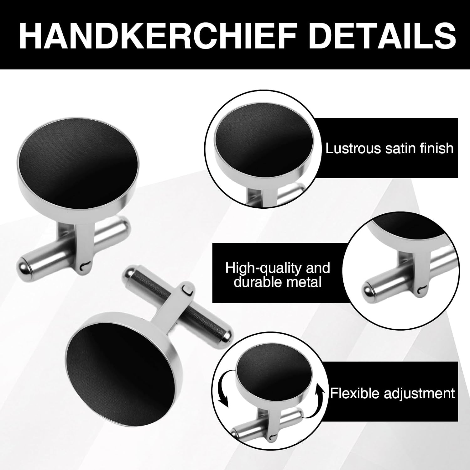4PCS Black Bowties Men Kit, Pre-tied Corbatines para Hombres Elegantes, Bowtie a