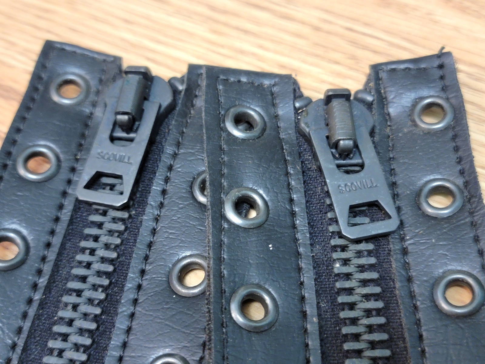 2 Pair Vintage Zip-It Black Leather 9 & 10 Eyelet Boot Zipper Lace-In Inserts