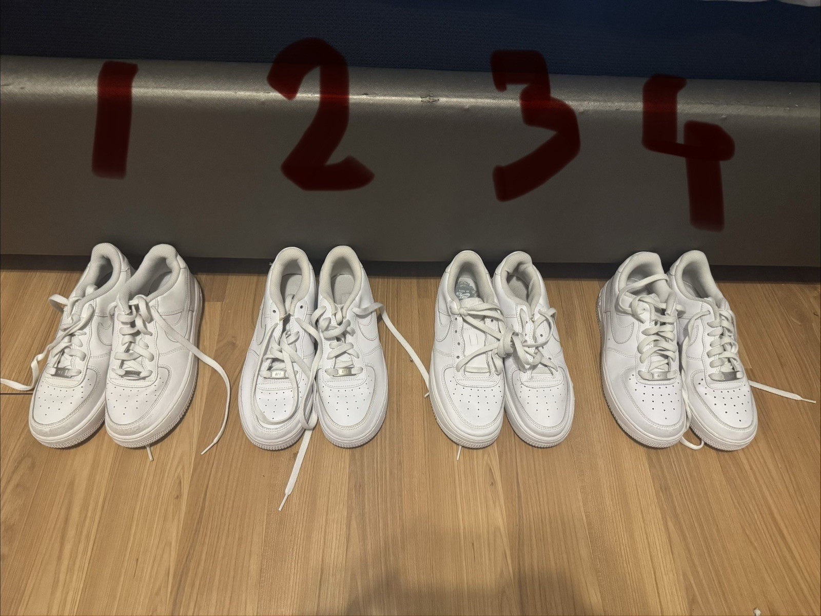Nike Air Force 1 Low White Leather Men’s Athletic Sneaker Lot (1-4 Pairs)