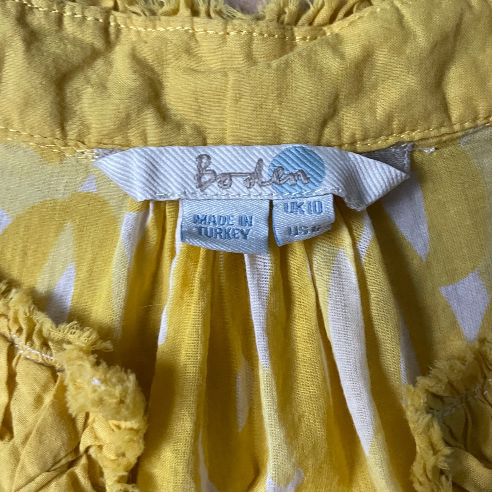 Boden Women’s Yellow Beach Cover Up/Dress-Long Sleeve US Size 6 Swim Resort Pool