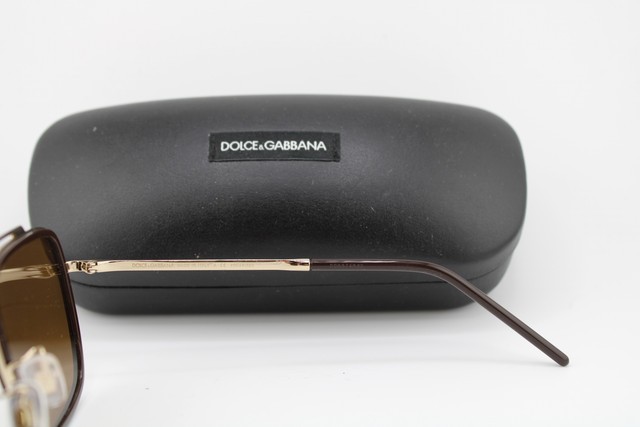 NEW DOLCE & GABBANA DG 2220 488/83 GOLD BROWN AUTHENTIC SUNGLASSES 57-17