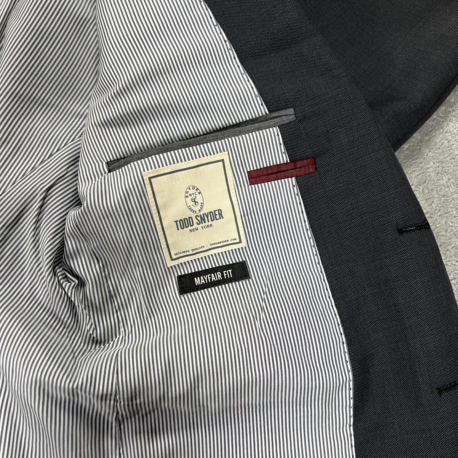 Todd Snyder Blazer Mens 38 R Gray Mayfair Fit 100% Wool New York Made in Canada