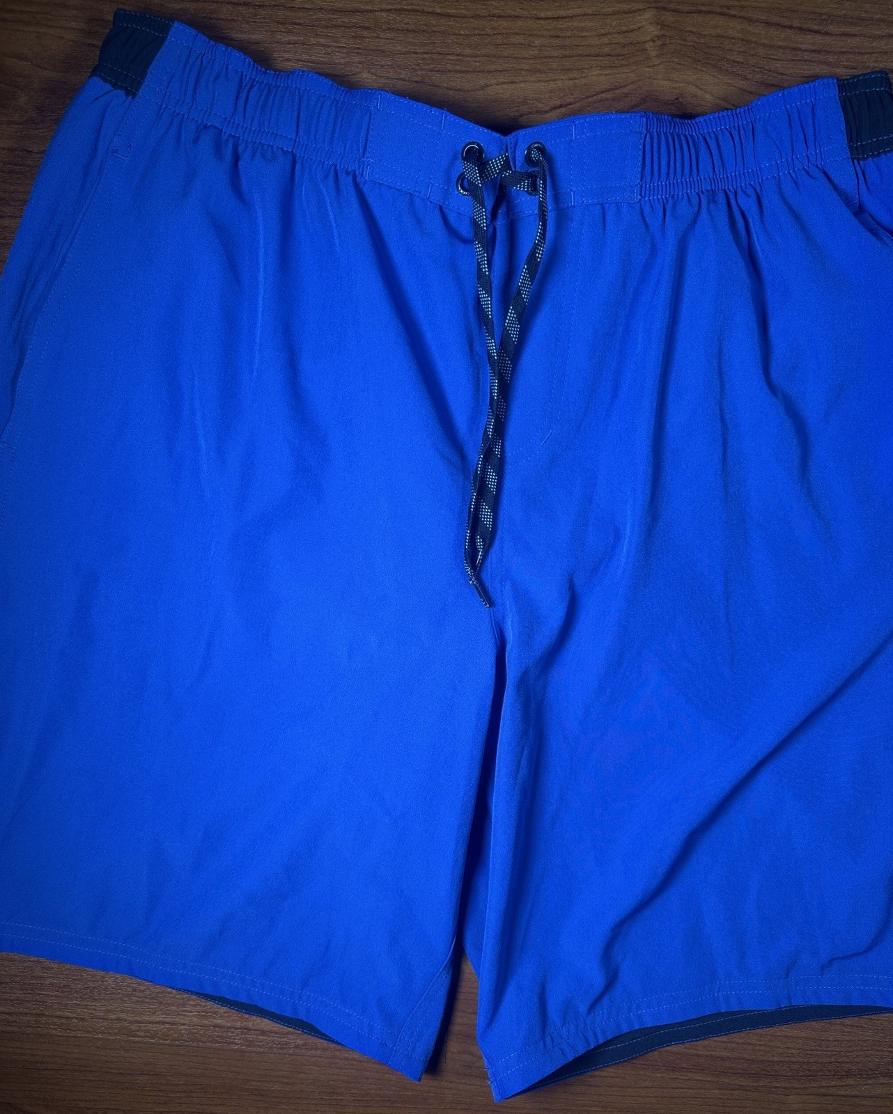 Nike Swim Men’s Core Solid Volley Shorts Blue Black Size XL Drawstring Trunks