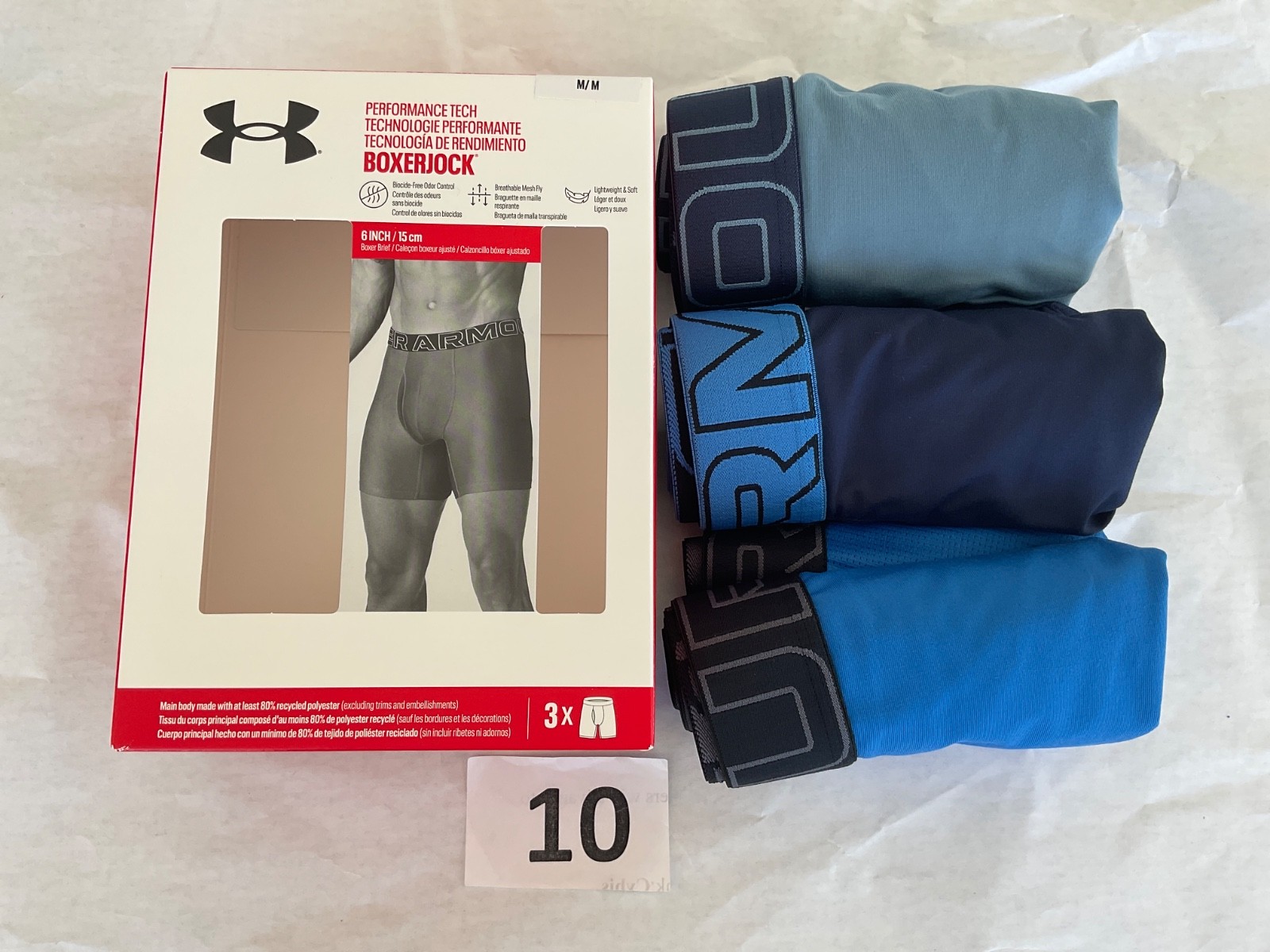 Under Armour 6 inch Tech Boxer Brief New Tag Men Sizes Box Contains 3 Boxerjocks