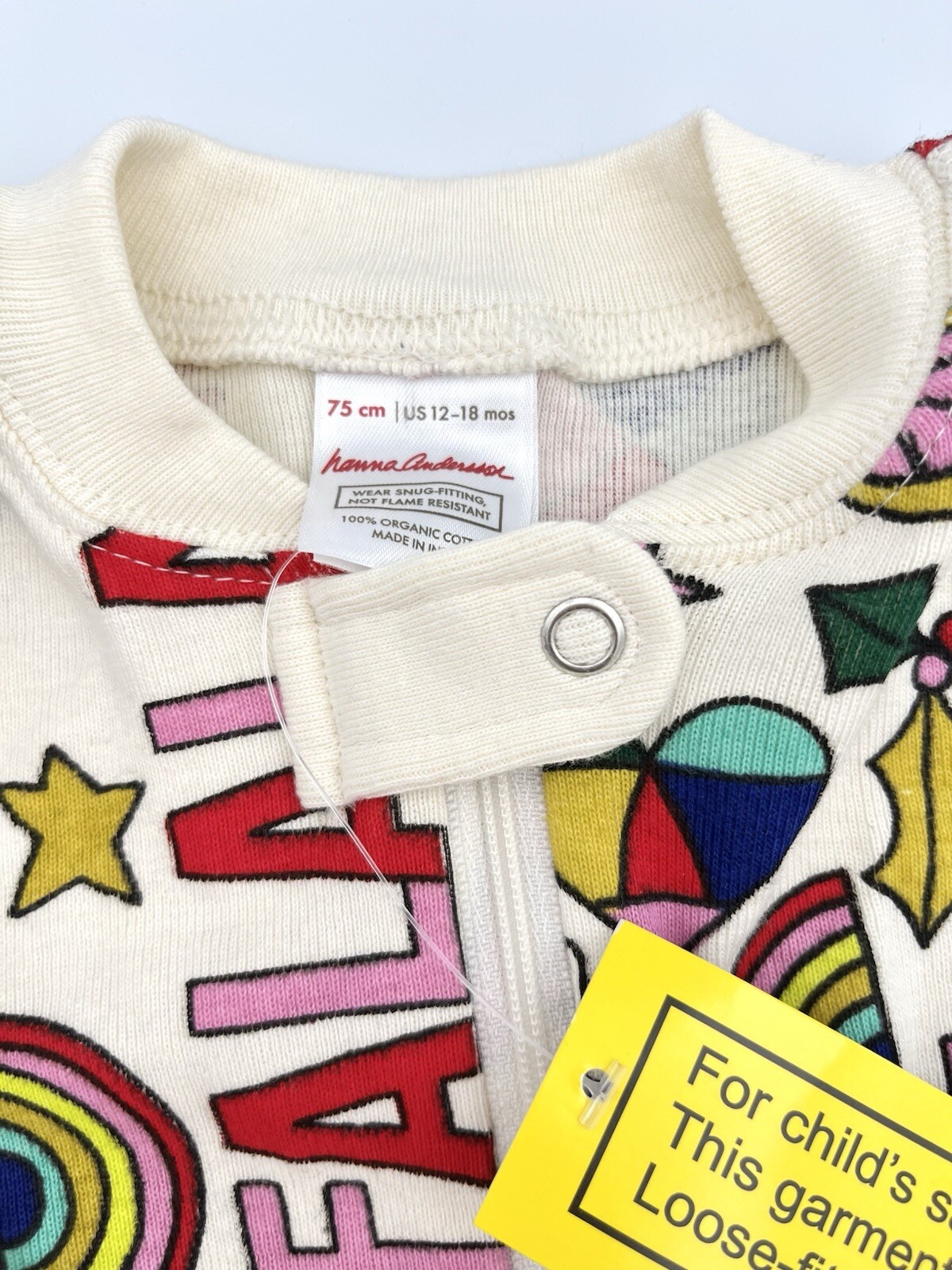 HANNA ANDERSSON FALALA CHRISTMAS PAJAMAS BABY 12-18 MO NEW SLEEPER 75 CM HOLIDAY