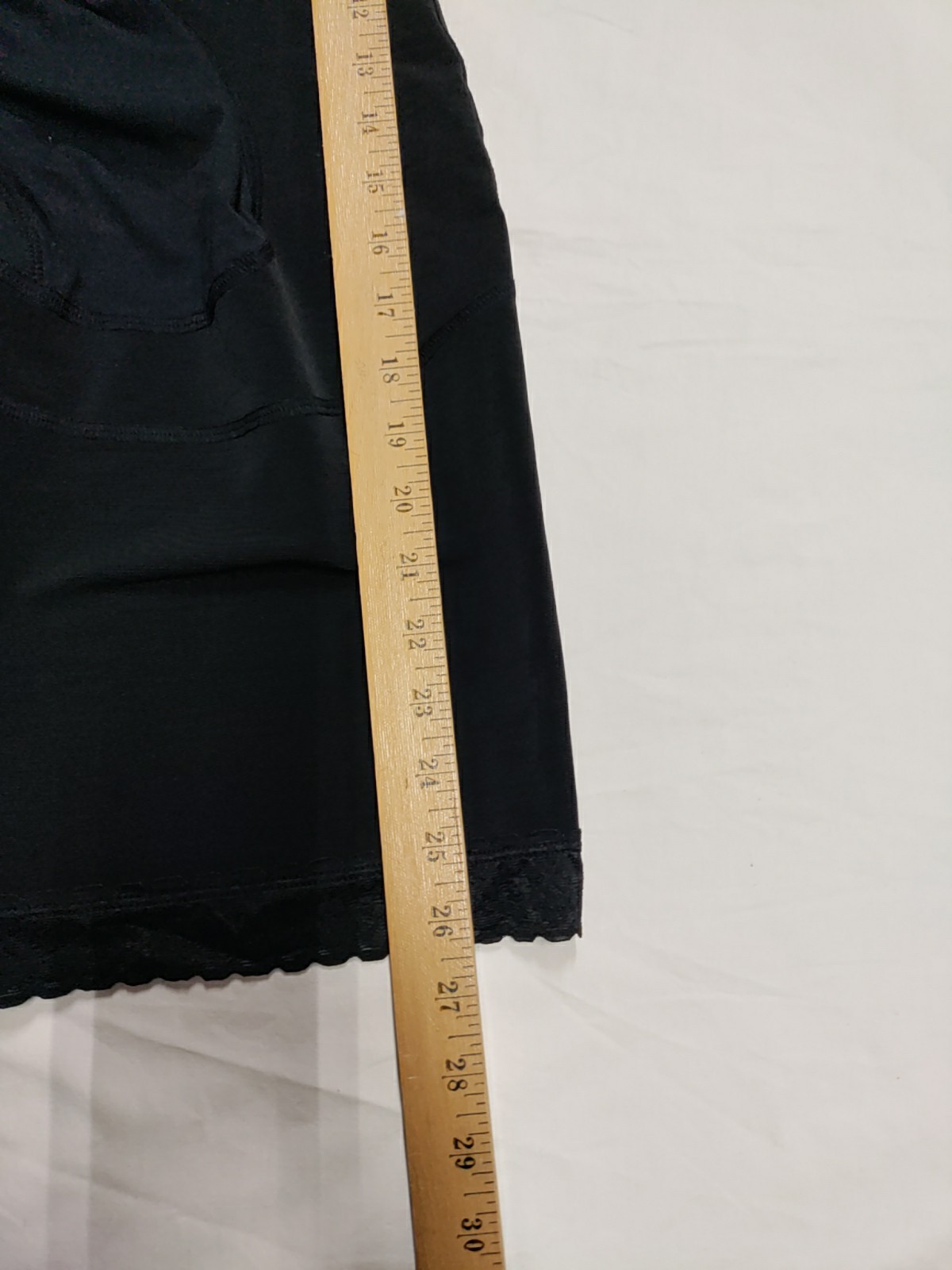 Nwt Lycra Powernet Mid-Thigh Girdle with Latex, Black, Size 3XL