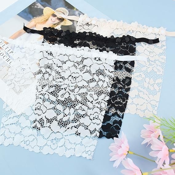 Lady Lace Clip-on Mock Camisole Bra Insert Overlay Modesty Panels Low Cut Up UK