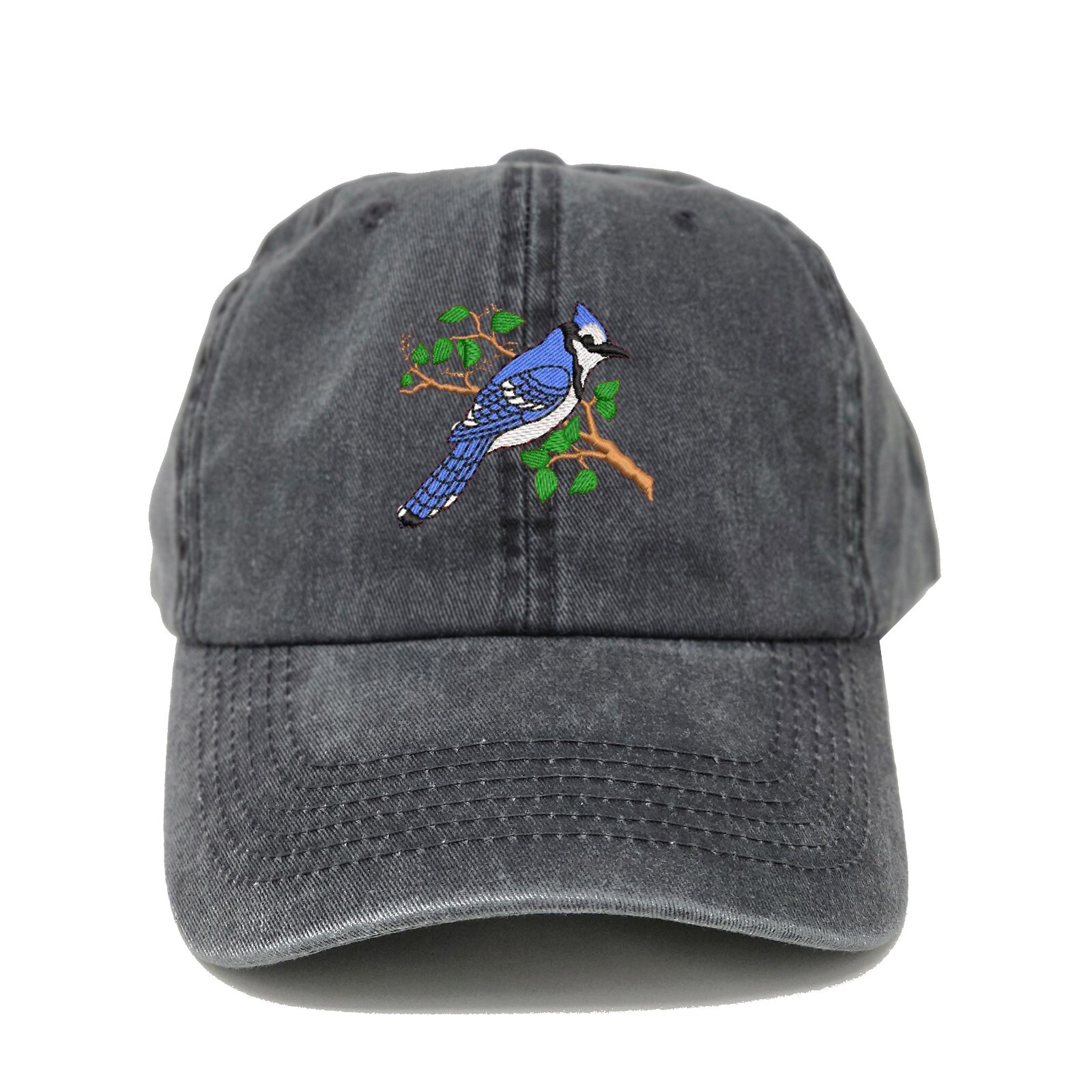 Blue jay bird embroidered dad hat, Blue jay bird embroidered cap custom make cap