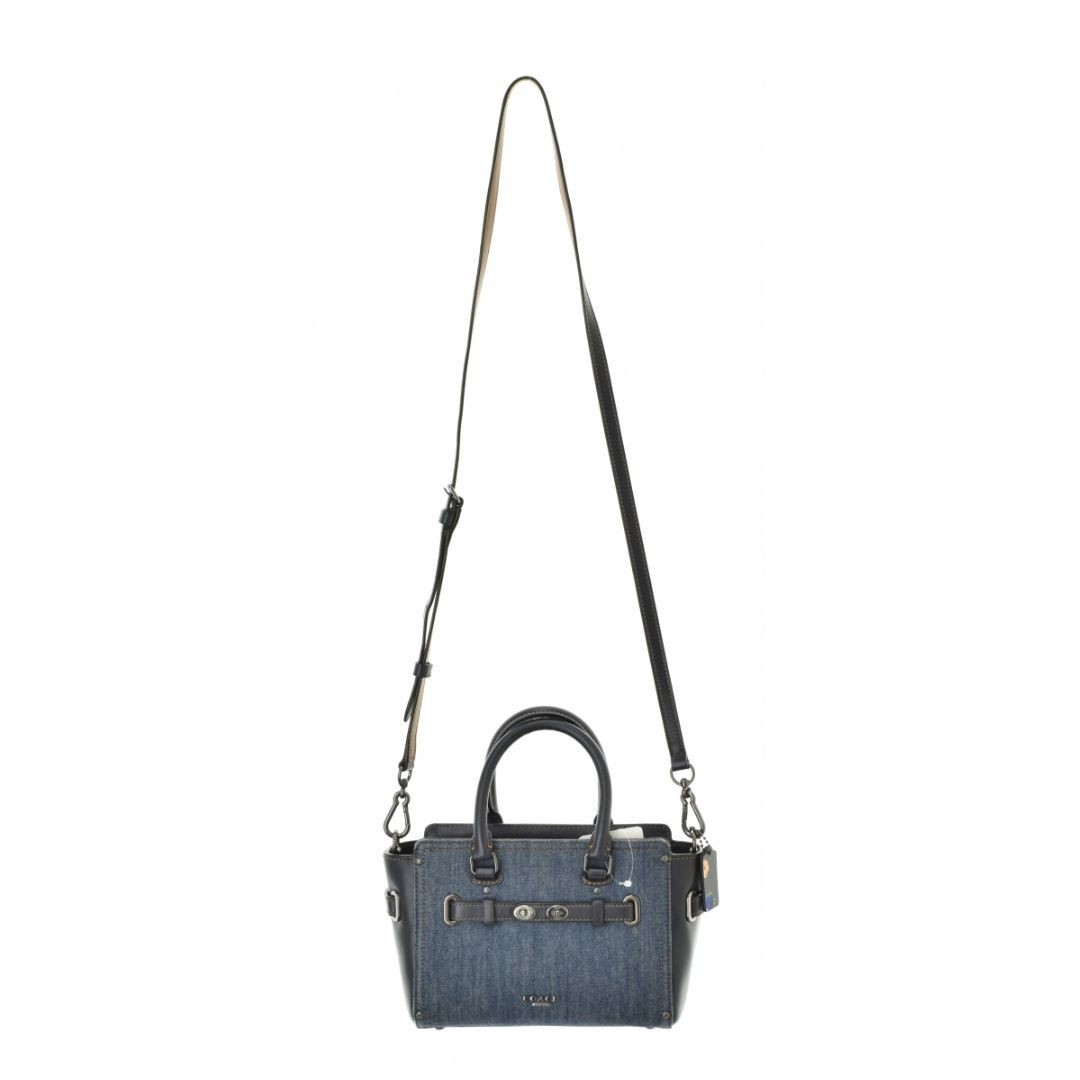 COACH F57575 Denim Mini Break Carrier 2WAY Shoulder Bag Size: W:7.9 × H:5.5 in.