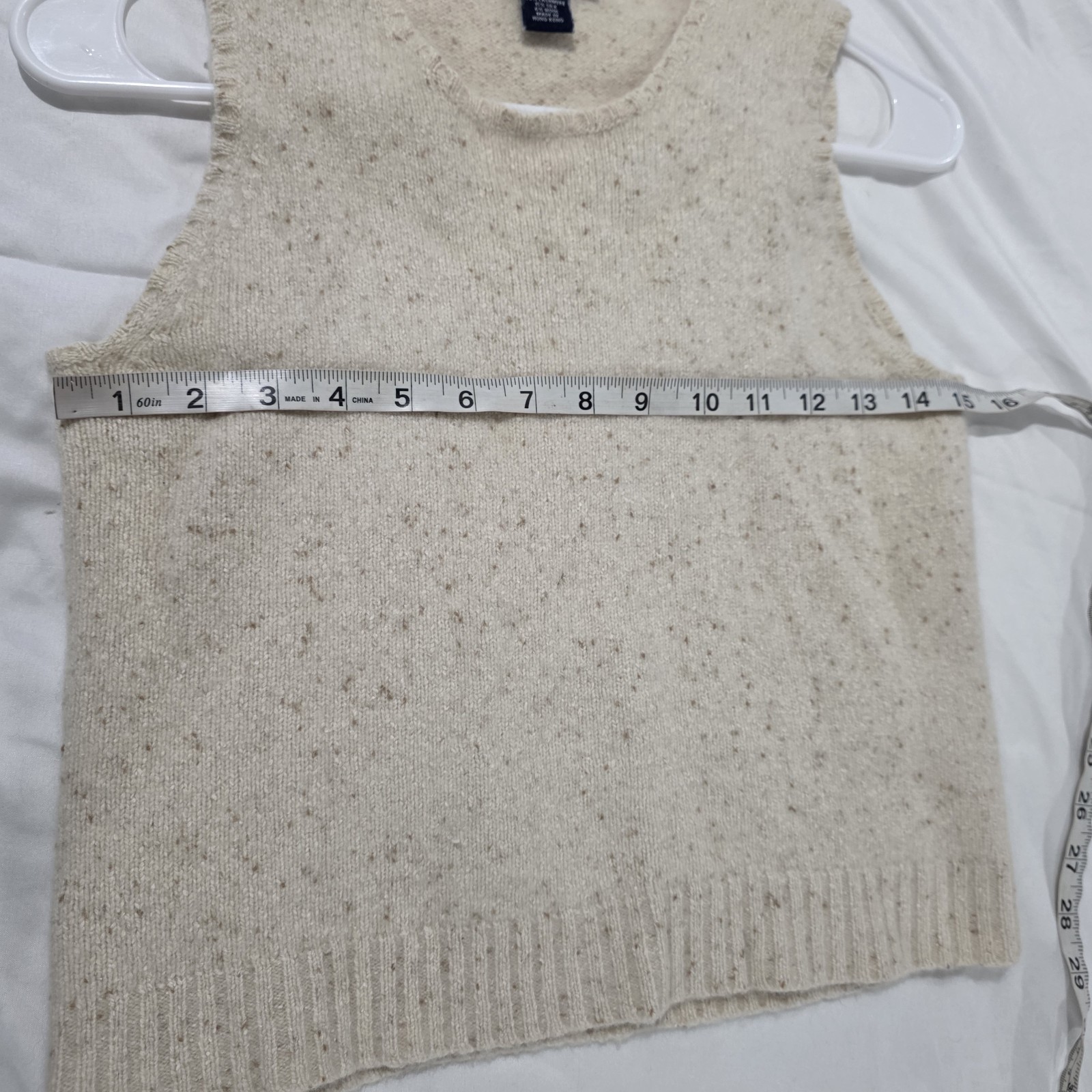 Womens Cashmere Silk Wool Sweater Vest Size Medium Granola Cream Academia