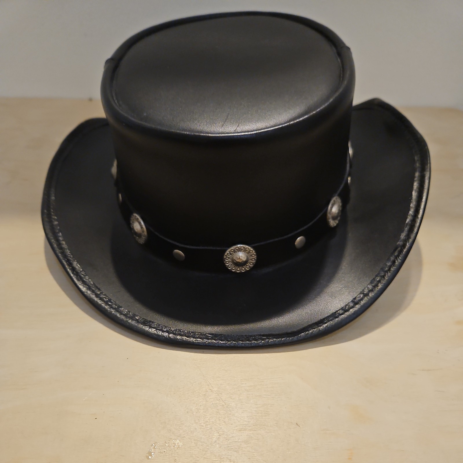 Winfield Cover Co. San Francisco Black Leather Rockabilly Cowboy Western Hat