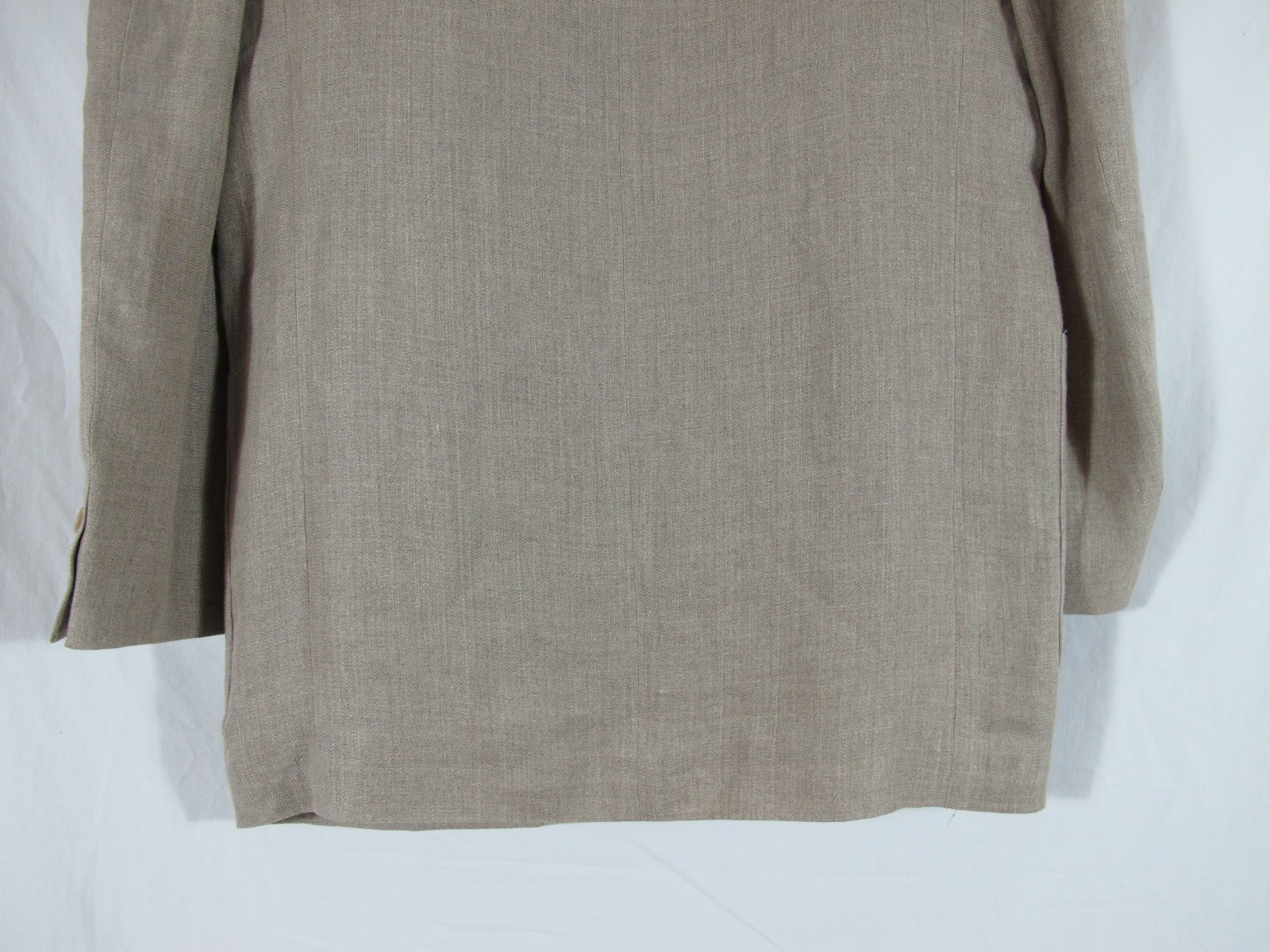 Calvin Klein Linen Khaki Tan Lt Brown Single Breasted Jacket Blazer Sz 44