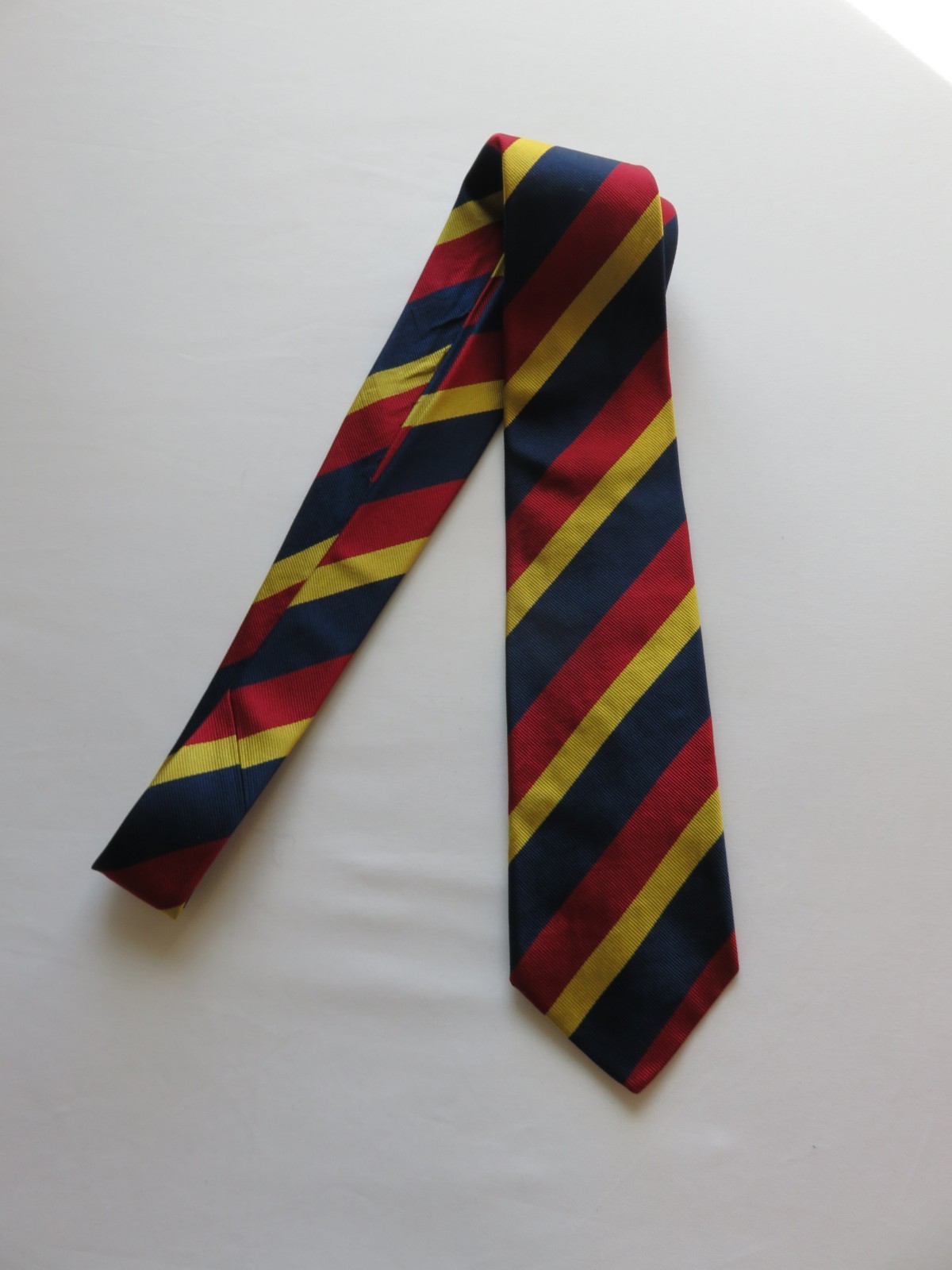 Ben Silver English Silk Repp Tie Regiment Stripe Vtg Handmade 3.25×58 Handmade