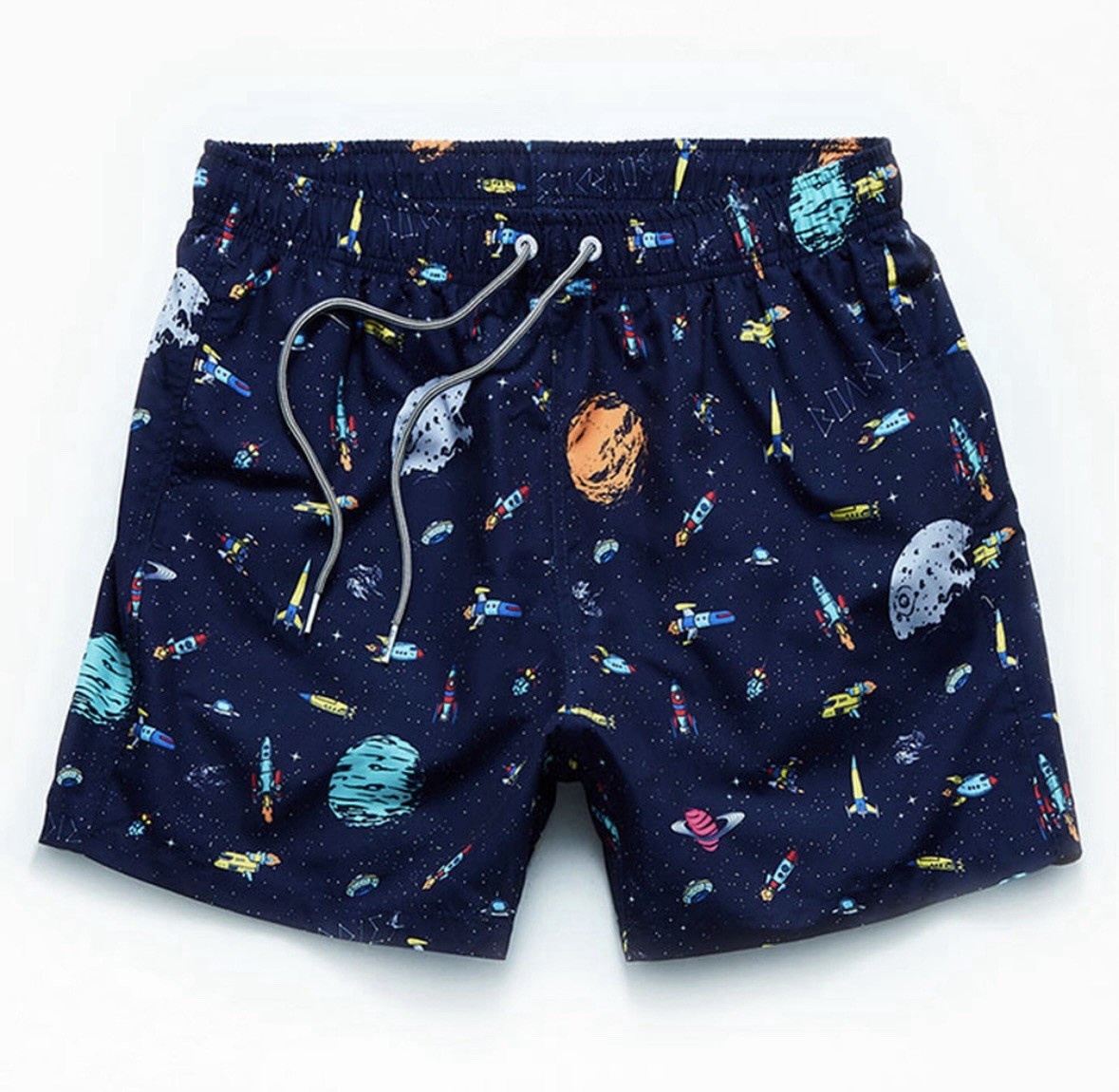 Boardies Apparel Rocket Navy Swim Trunks Size Medium stars Space