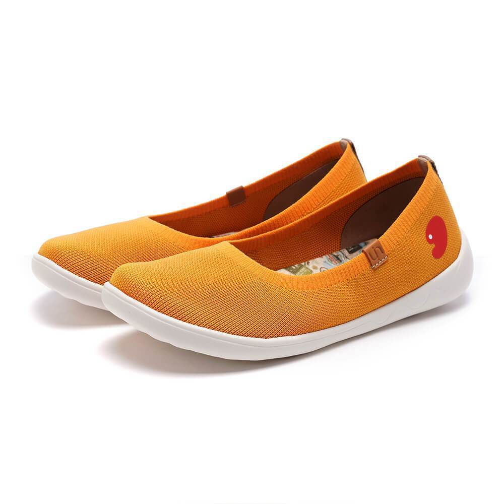 Women Size 5-12 UIN Slip On Shoes Canvas Comfortable ” Valencia knitted orange”