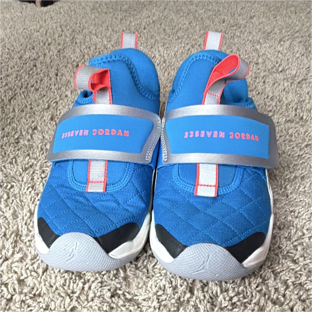 Jordan 23Seven Kids Hook & Loop Low Top Sneakers Blue/Gray/Red 1Y HV4425-400
