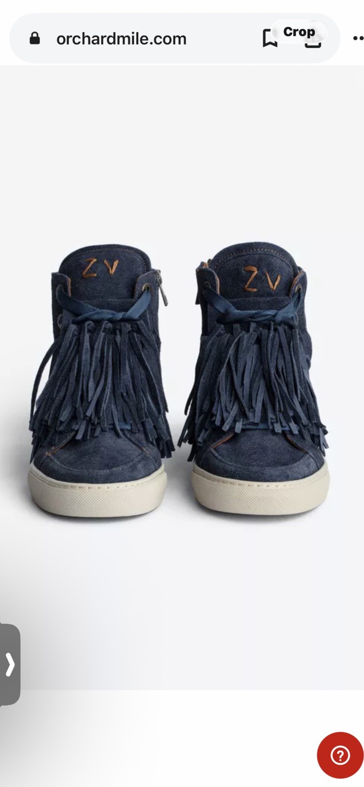 Zadig & Voltaire $398 High Flash Suede Denim High Tops Sneakers Shoes Sz. 39