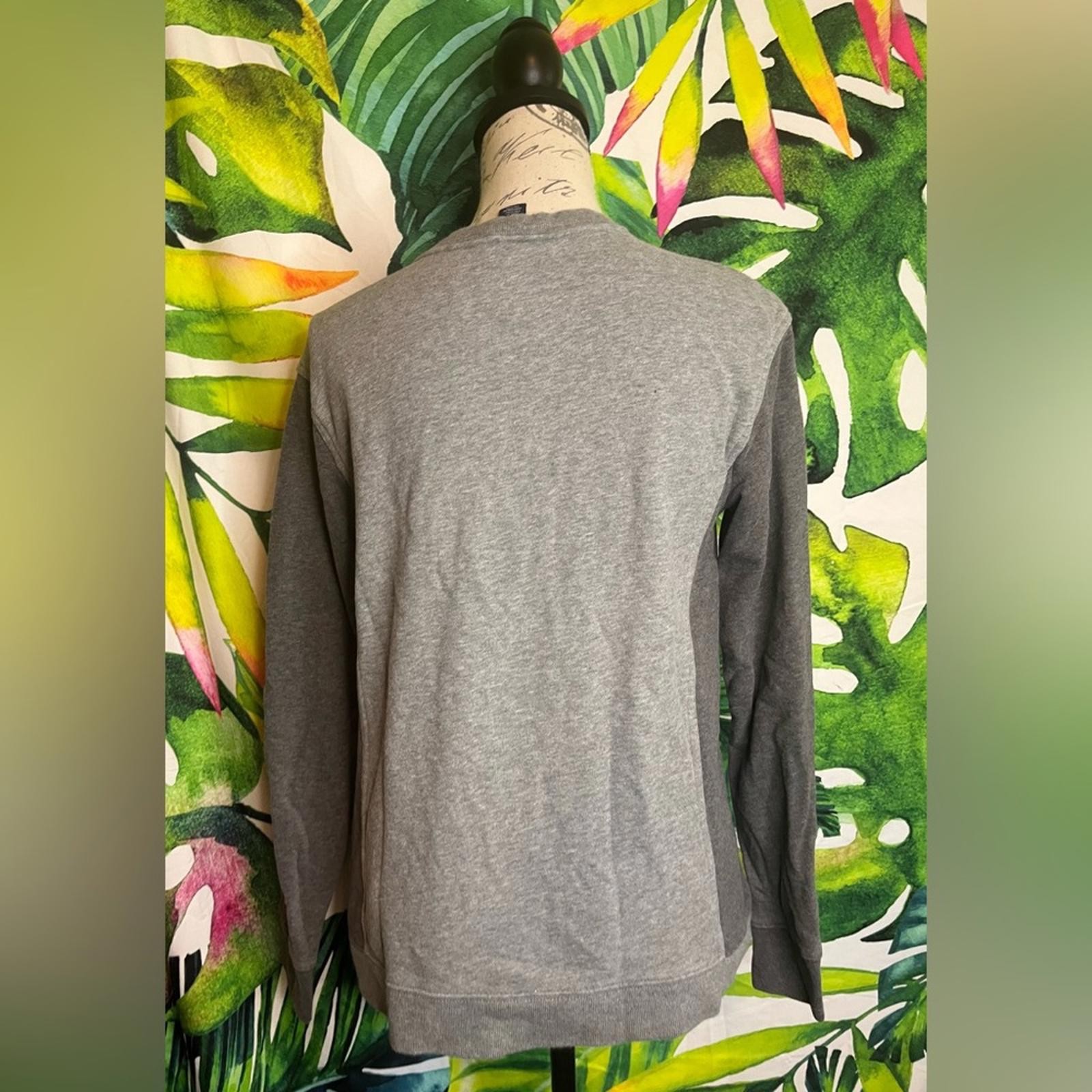 Euc $65 Lands’ End S Grey Orange Full Zip Fall Winter Casual Sporty Sweatshirt