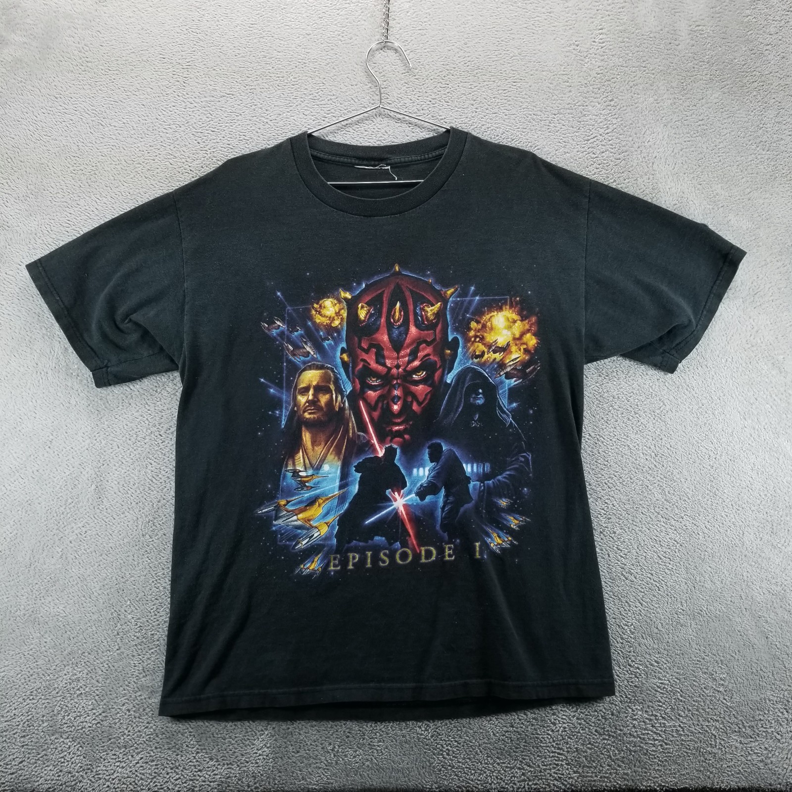 VTG Star Wars Shirt Mens L Black Darth Maul Episode 1 Phantom Menace