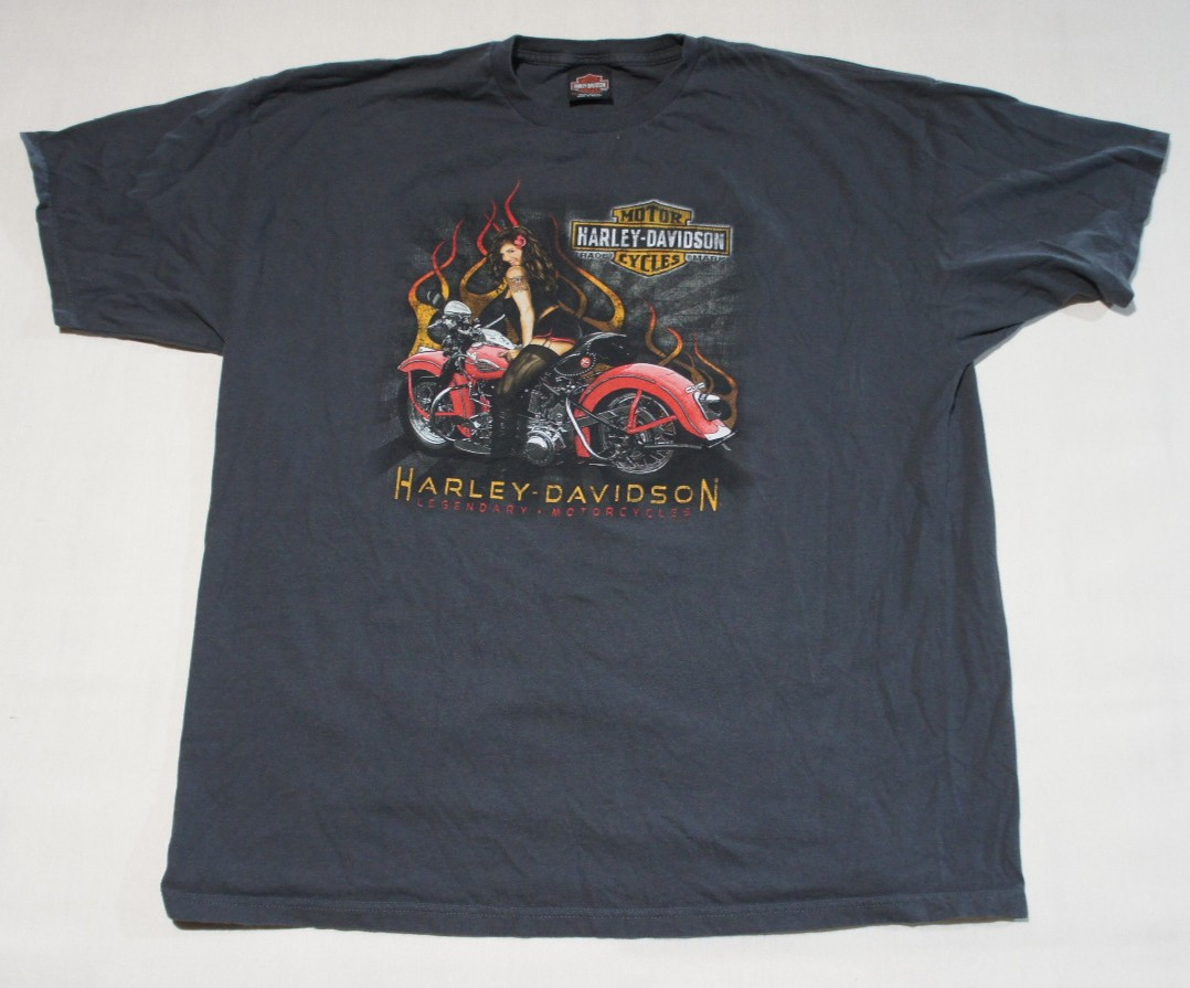 Harley-Davidson Shirt Mens 2XL American Pinup Pat Rogers Speedway Motorcycle USA