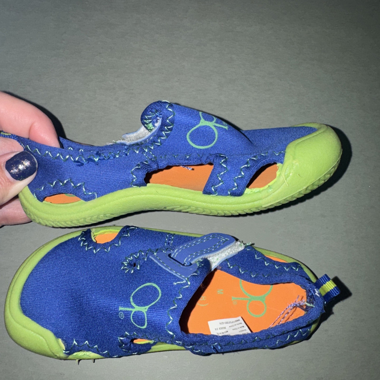 OP Ocean Pacific Toddler Boys Water Shoes Sport Sandal Blue Green Size 7/8