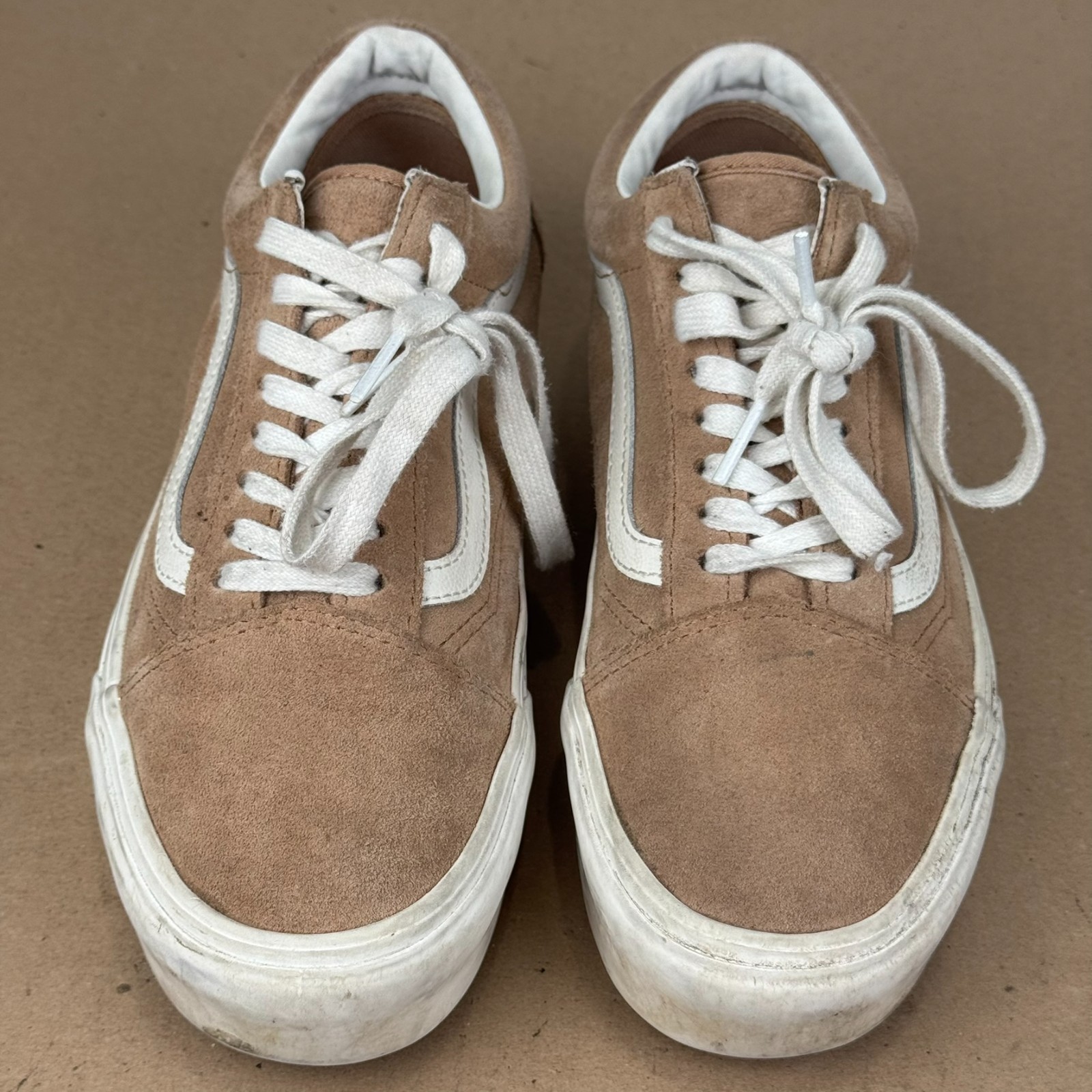 Vans Old Skool Stacked Tan Suede Platform Sneakers Men 8 Women 9.5